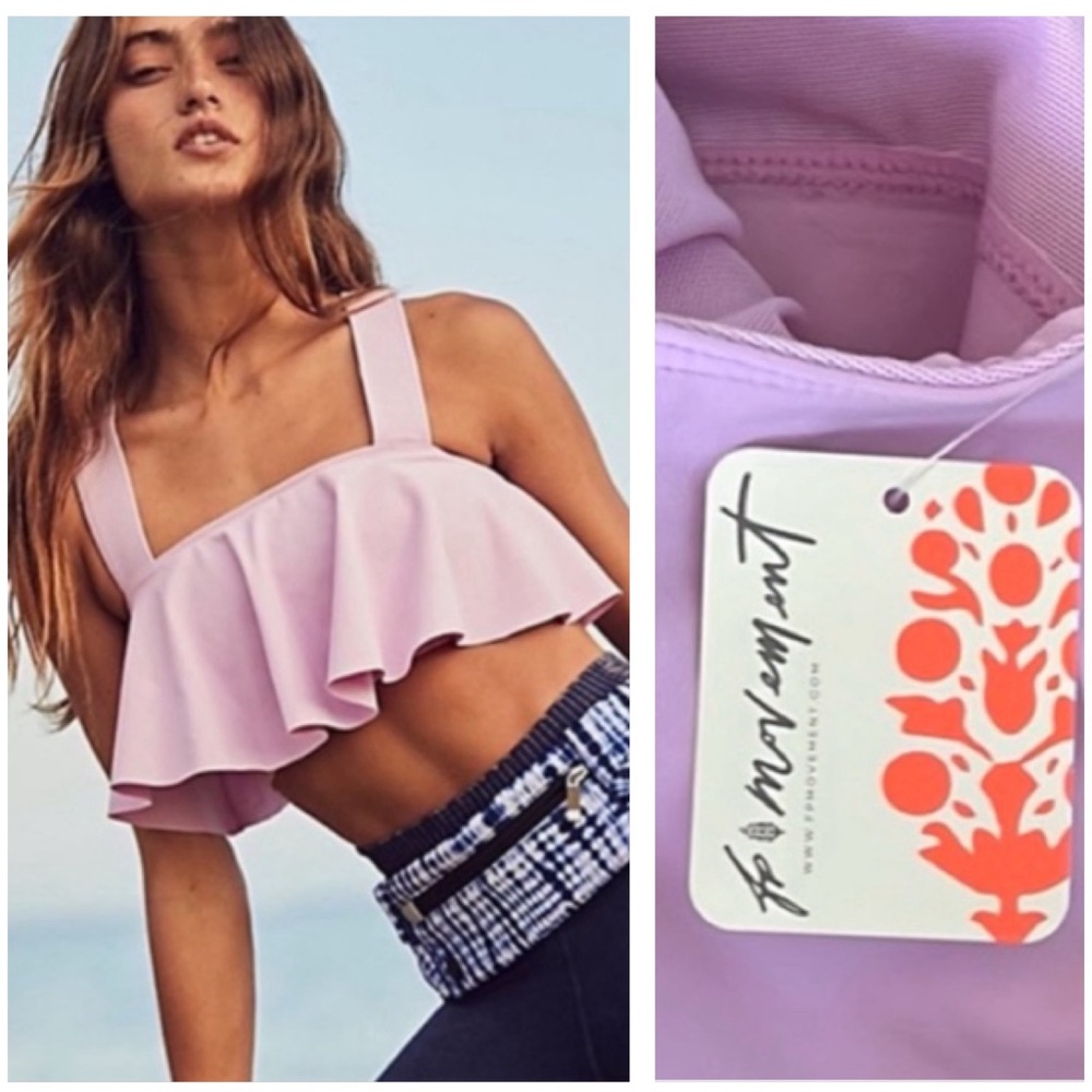 NWT Free People Movement Ruffle Sport Bra Top